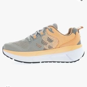 Propet Womens Ultra Walking Sneakers Shoes - Grey, Orange size 9